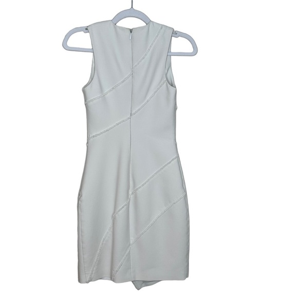 Cinq A Sept Size 2 White Josie Fringe Asymmetrical Mini Dress - Picture 5 of 9